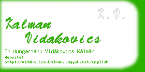 kalman vidakovics business card